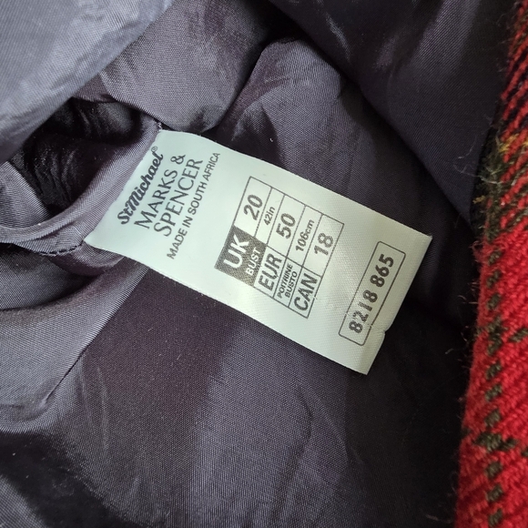 Vintage Tartan Scottish Plaid Double Breasted Blazer Preppy Academia Wool Blazer - Picture 8 of 16